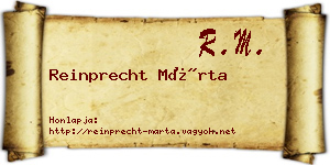 Reinprecht Márta névjegykártya